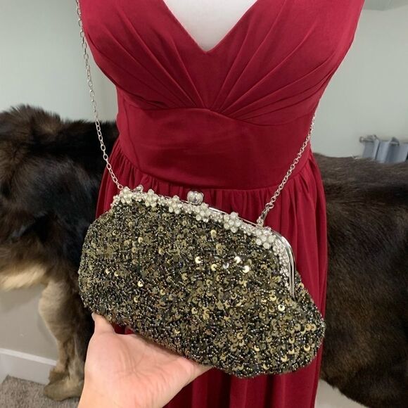 New Gorgeous Vintage Evening Bag With Sequins & Beads - Picture 5 of 11